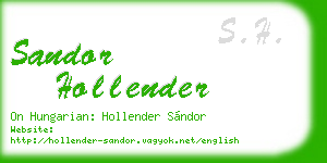 sandor hollender business card